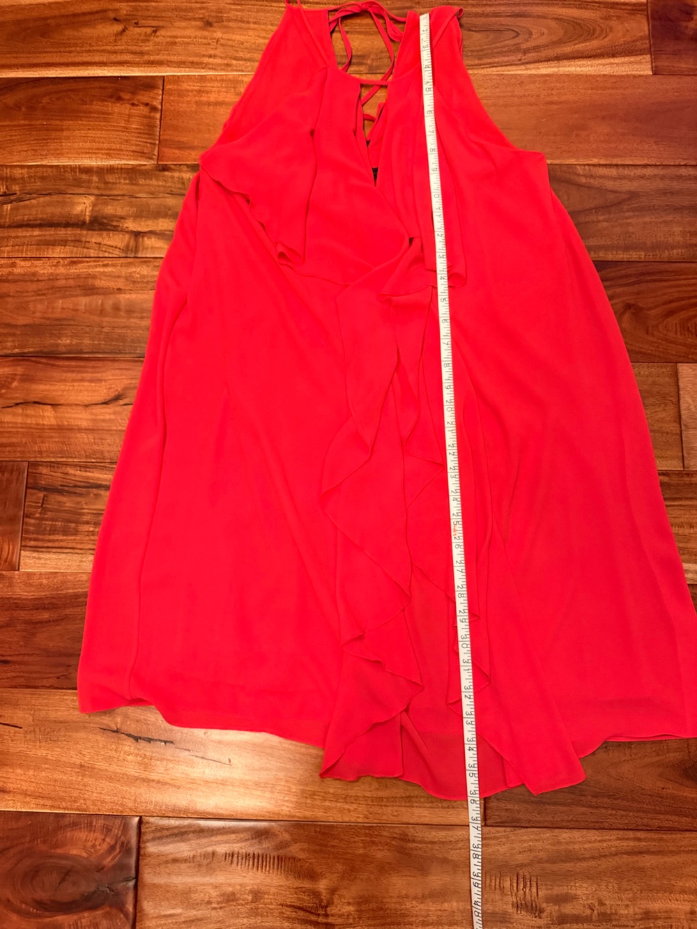 BCBGMaxAzria Red Ruffled Halter Mini Dress - Picture 8 of 12